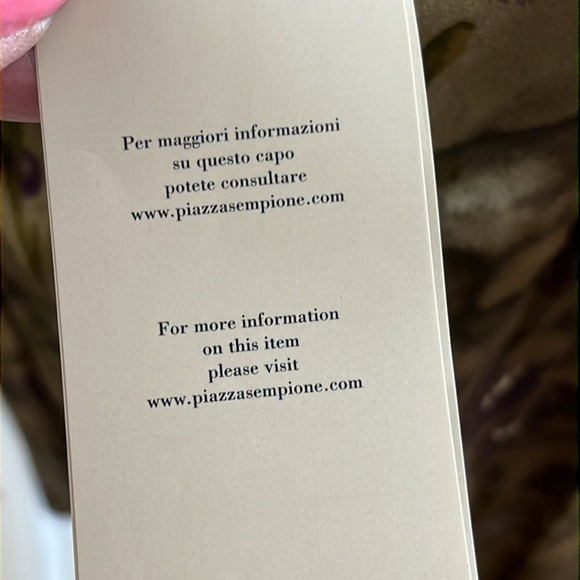 PIAZZA SEMPIONE MILANO NWT OLIVE W/ PURPLE FLOWER SILK SKIRT - Size 44 / US 8 - Picture 10 of 11